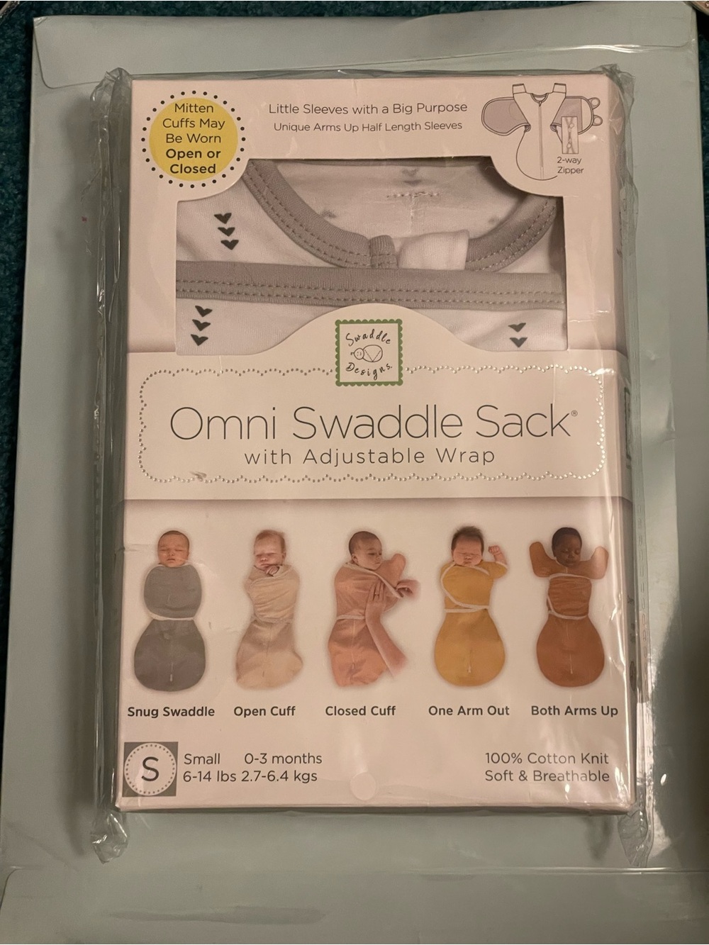 Closed Kids Omni Swaddle Sack - Gray and White